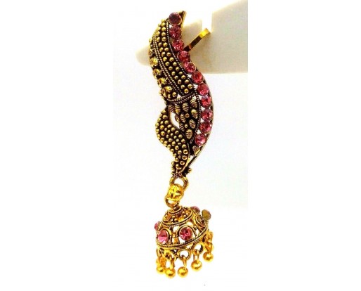 EAR CUFF Golden Oxidized Earring Jhumka Jhumki Ethnic Jewelry Long Dangle E45